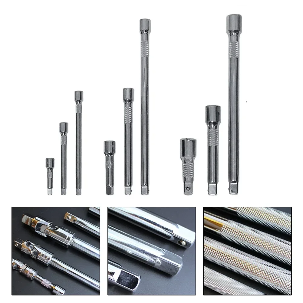 1pc 1/4 3/8 1/2 Socket Ratchet Wrench Extension Bar Long Bar Steering Sleeve Connecting Rod Accessories