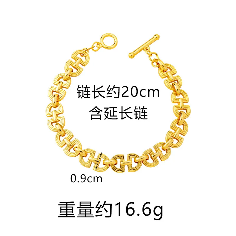 

Luxury 24K 9999 Pure Gold real gold Women's Geometric Bracelet