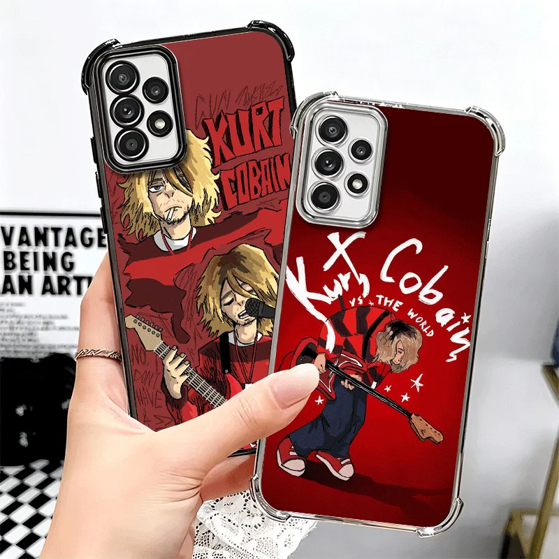 Retro Singer Kurt Cobain Soft Phone Case For Samsung A17 A27 A07 A37 A57 A16 A56 A15 A55 A14 A54 A13 A53 A26 A36 A25 A35 A24 A34