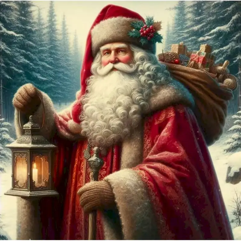 

PhotoCustom Diamond Embroidery Santa Claus Full Square Diamond Painting Animals Diamond Mosaic Picture Of Rhinestone Home Decor