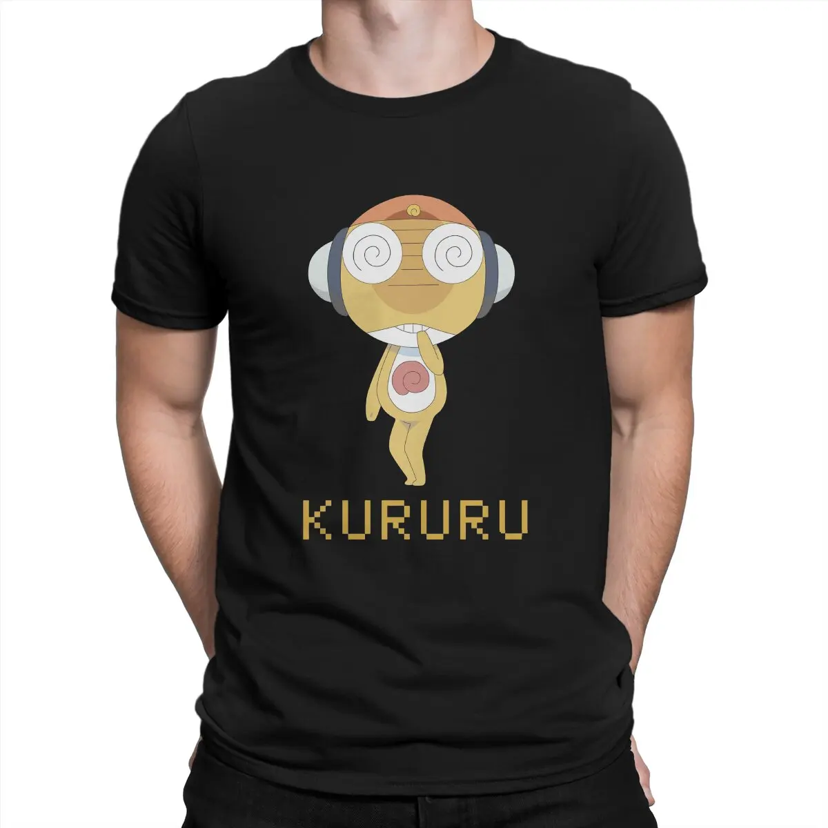 Camiseta de manga corta para hombre, camisa divertida de algodón con cuello redondo, dibujo animado de sargento mayor Kururu, Sgt, Rana, Keroro, Gunso