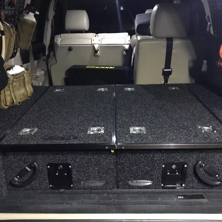 مخصص شاحنة بيك اب الشريحة خارج تخزين Suv صندوق أسود 4Wd سيارة الخلفي مقاوم للماء Ute أدراج F150 نظام الدرج الخلفي #4