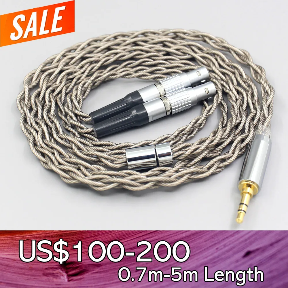 

99% Pure Silver + Graphene Silver Plated Shield Earphone Cable For Focal Utopia Fidelity Circumaural Headphone LN007951