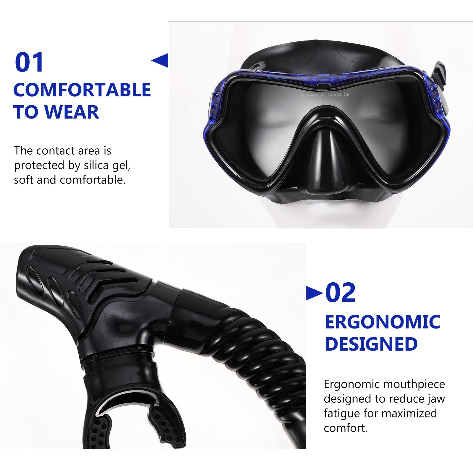 

1 Set Adult Snorkeling Mask Snorkel Set Compact Lightweight Durable Watertight Seal Ergonomic Design View Snorkeling