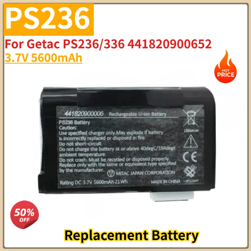 

High Quality PS236 Field Book Battery 3.7V 5600mAh for Getac PS236/336 441820900652 Brand New Replacement Battery