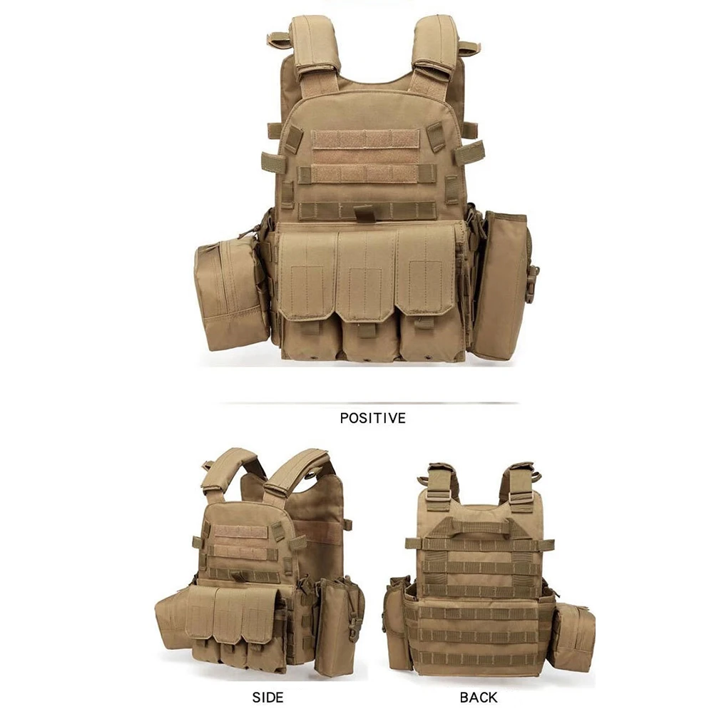 Nylon Tactical Vest Body Armor Hunting Carrier Airsoft Accessories Men Combat MOLLE Camo Camping Vest Outdoor CS Hunting Vest