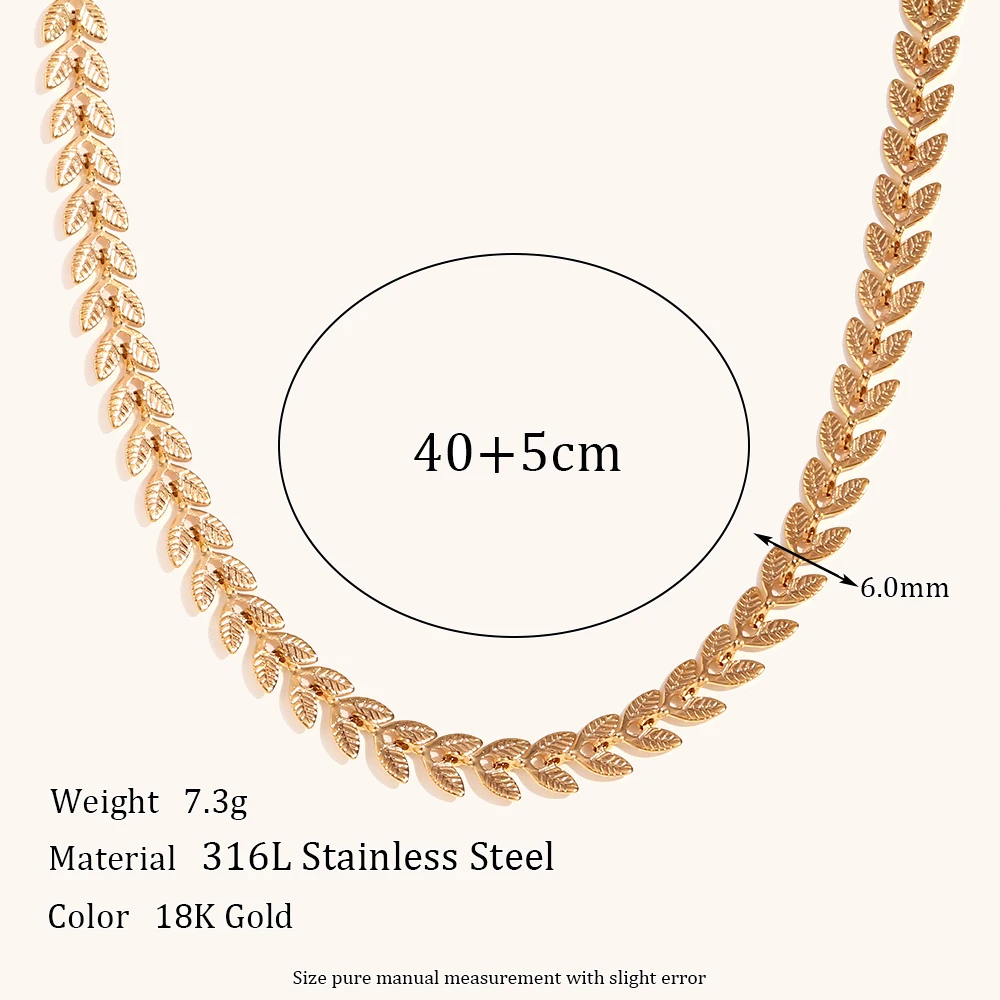 Women's Elegant Leaves Chain Necklace & Fishtail Chain Bracelet Anklet Set, Gold Plated