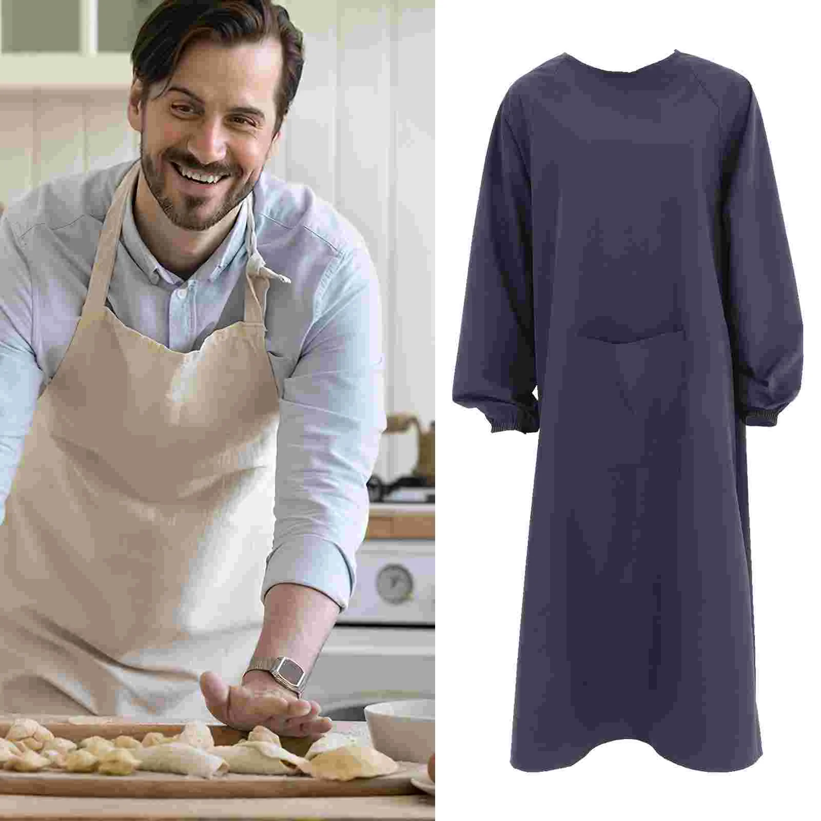 

Waterproof Smock Sleeve Kitchen Cooking BBQ Gardening Sleeve Apron Cleaning Work Clothes Oilproof Protective