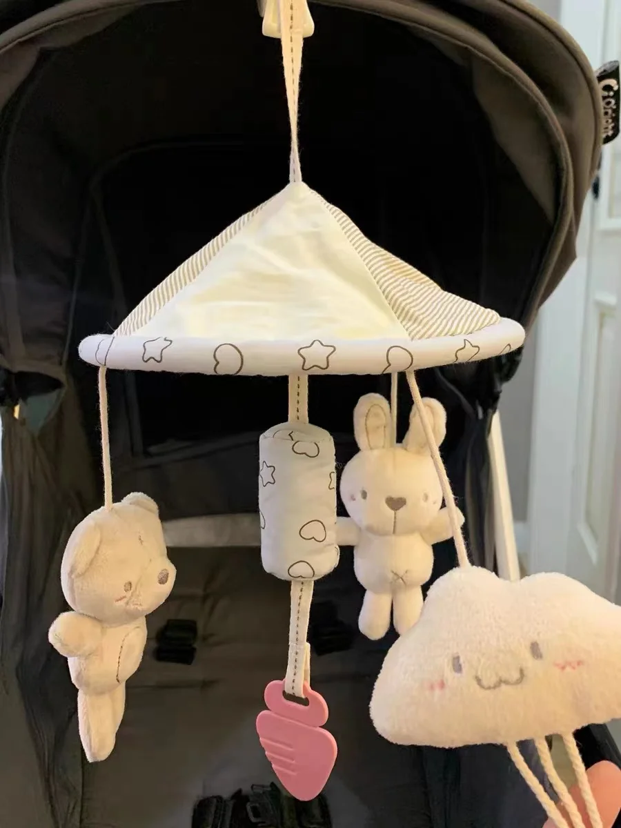 Newborn Baby Hanging Mobile 0-12 Months Stroller Bed Hanging Umbrella Wind Bell Infant Mobile Rattles Plush Toy Boys Girls Gift