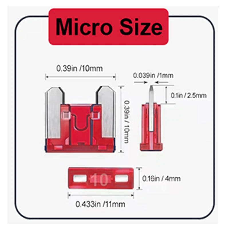 280 Stück Mikro-Mini-Sicherungen + Sicherungsentferner, Mini-Flachstecksicherungen Standardtyp, speziell für Kleinwagen, Sicherheitsschutz für Stromkreise, Multi-Ampere-Sortiment (2A-40A) - All-in-One-Autosicherungssatz – Detail 4