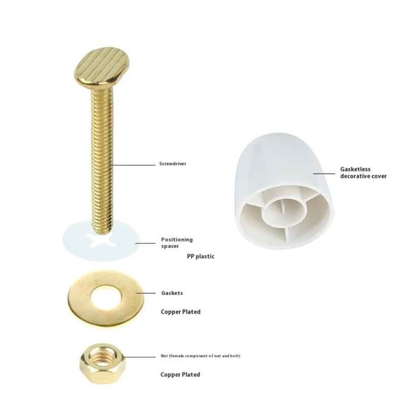 581E Toilet Fastener Set Corrosions Resistant Copper Bathroom Hardware