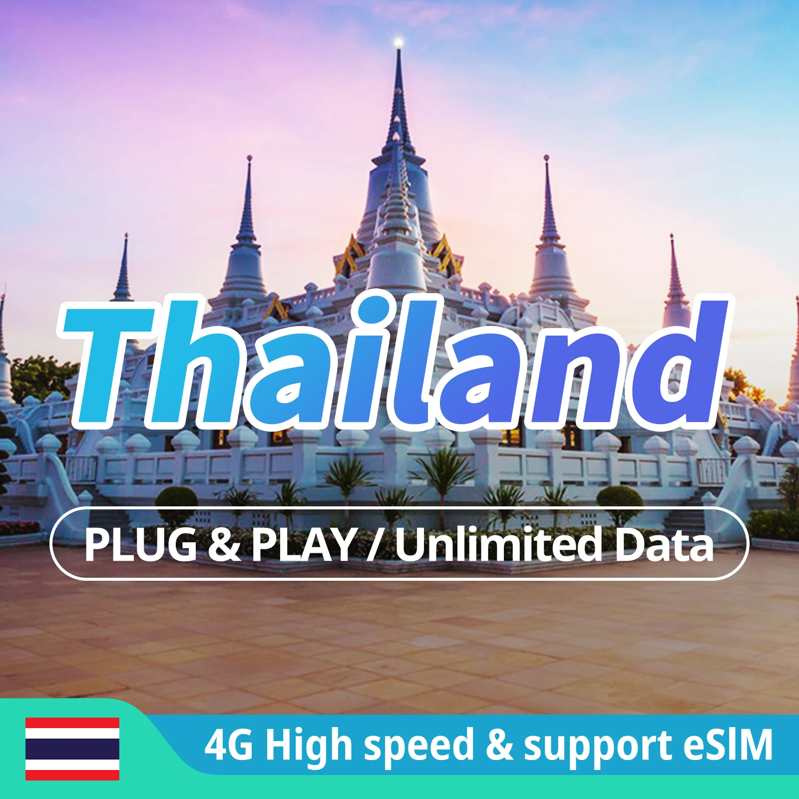 Thailand Prepaid 4G Simkaart Onbeperkt Internet Data Simkaart Voor Bangkok Phuket Chiang Mai Koh Samui Support Esim