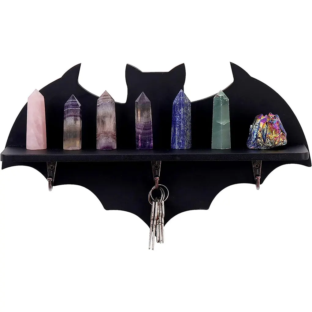 

Wall-Mounted Exquisite Craft Bat Shelf For Home Decor Office Good Hand Feeling Hanging Shelf