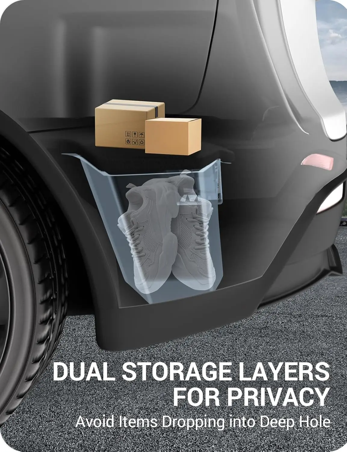Model Y Launch 2026 Kofferraum-Seiten-Aufbewahrungsbox für Tesla Y Juniper Rücksitz-Organizer Wildleder Anti-Schmutz Auto-Reisezubehör – Detail 9