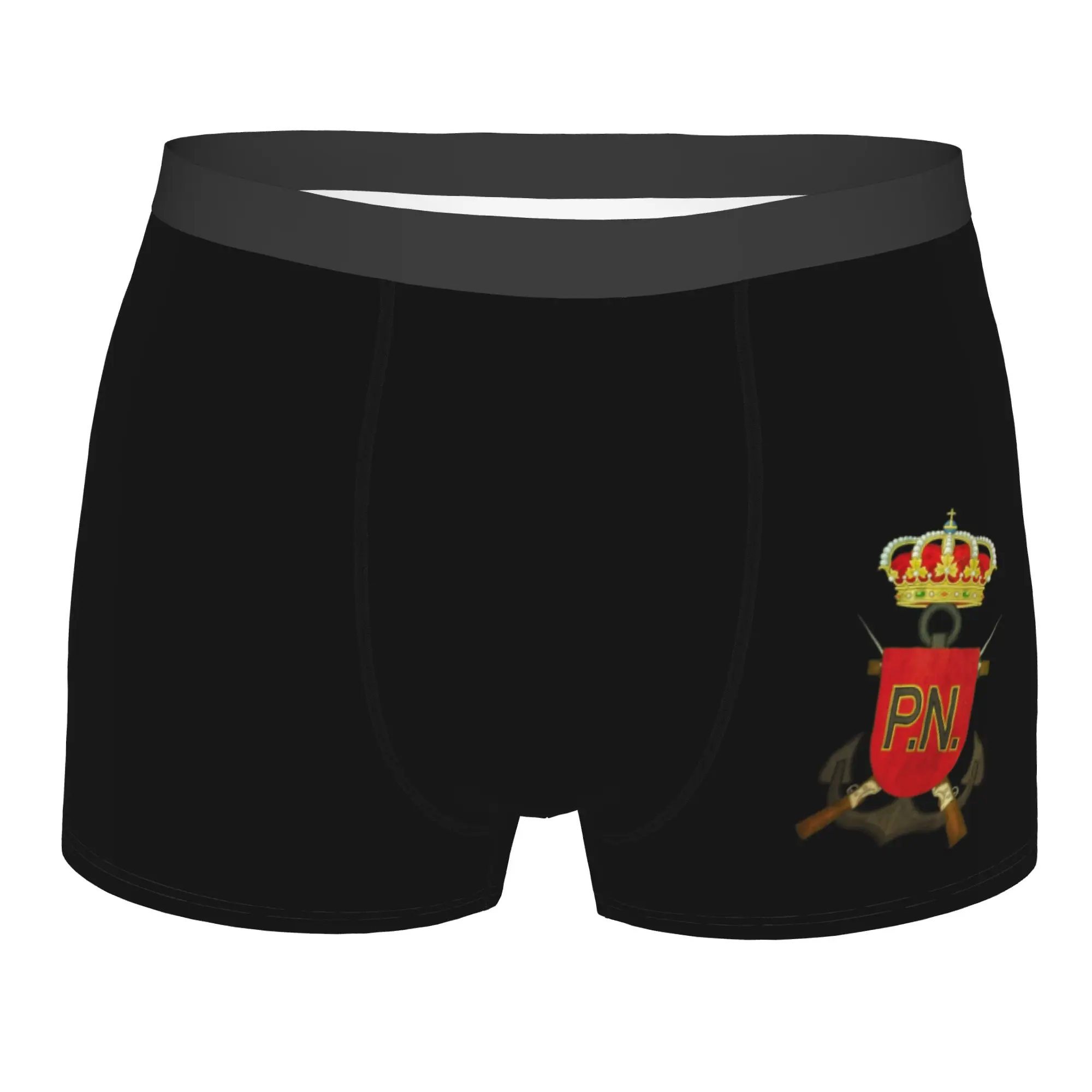 Custom Emblem of the Spanish Navy Military Police Underwear Men Breathable Spanish Legion Boxer Briefs Panties Soft For Homme
