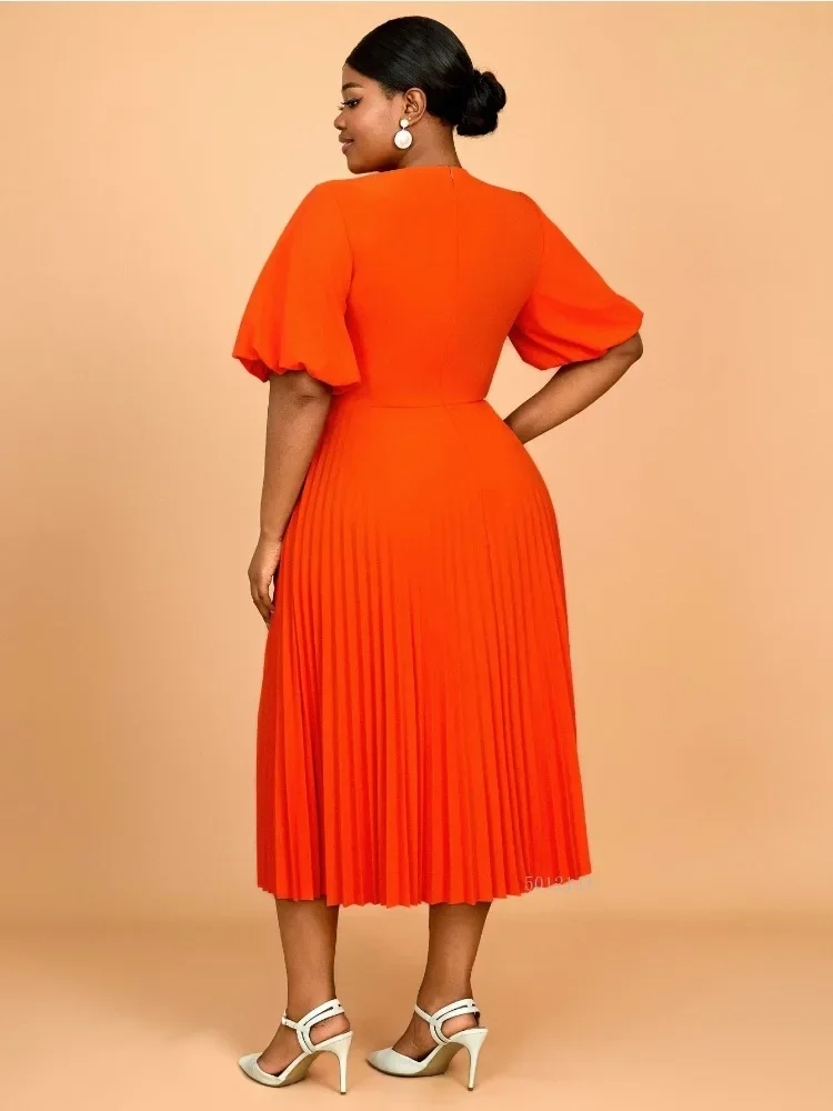 Pleated Midi Dress with Cape Sleeves and Diamond Belt Detail Perfect for Church Events Weddings and Elegant Daytime Occasions
