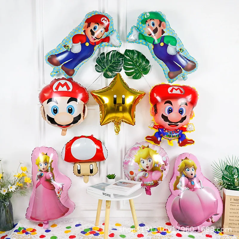 Balony foliowe Mario i Luigi, okrągłe, aluminiowe, do samodzielnego ozdabiania, na imprezy, dla chłopców i dziewcząt, upominki na rok 2026, dekoracje na imprezy rodzinne, gorący hit.
