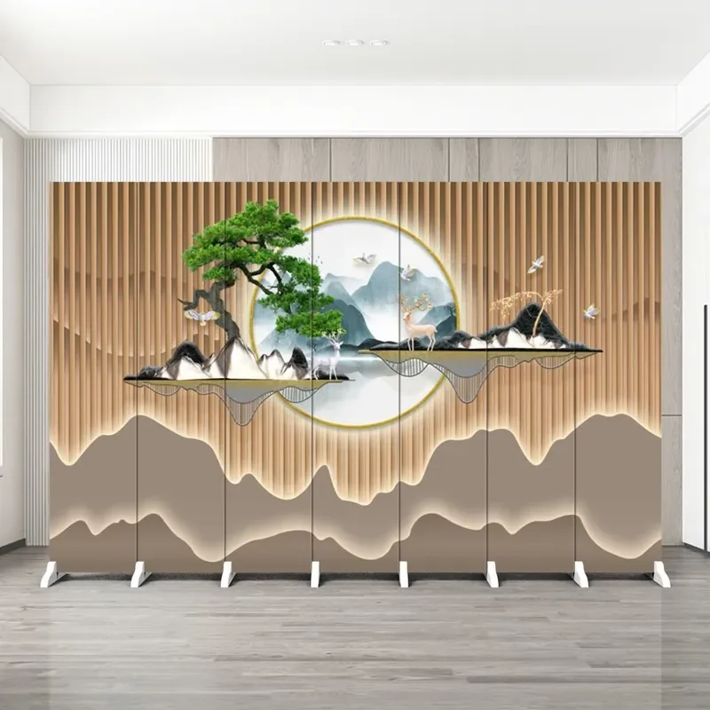New Chinese Style Folding Screen Partition for Living Room Bedroom Hotel Office Home Decor Simple Removable Room Divider