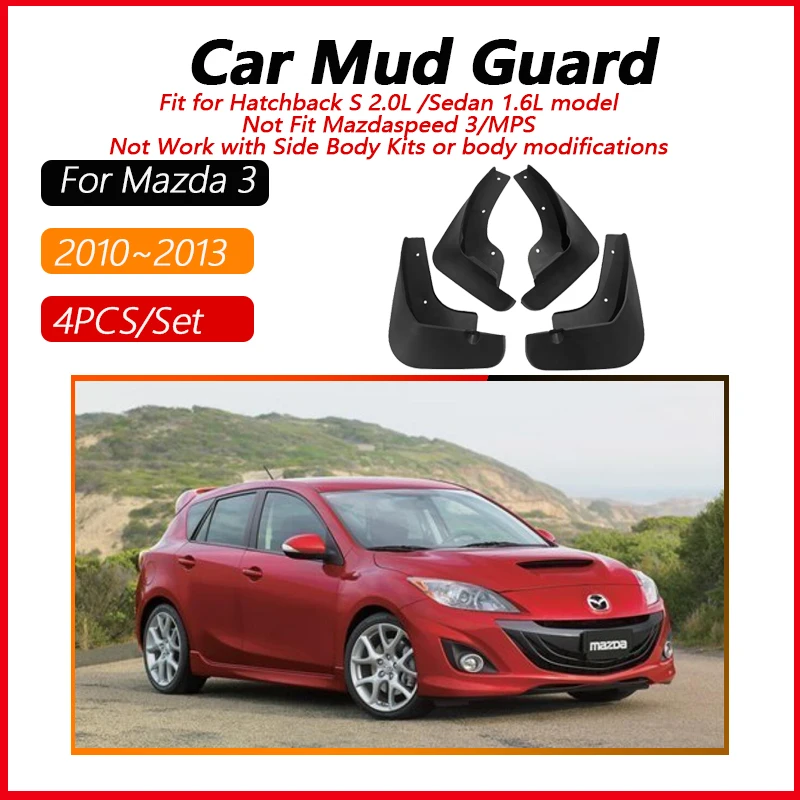 For Mazda 3 Axela Mazda3 BL HATCHBACK 2010~2013 Car Mud Guards Antifreeze Flap Splash Mudflap Front Door Guards Auto Accessories