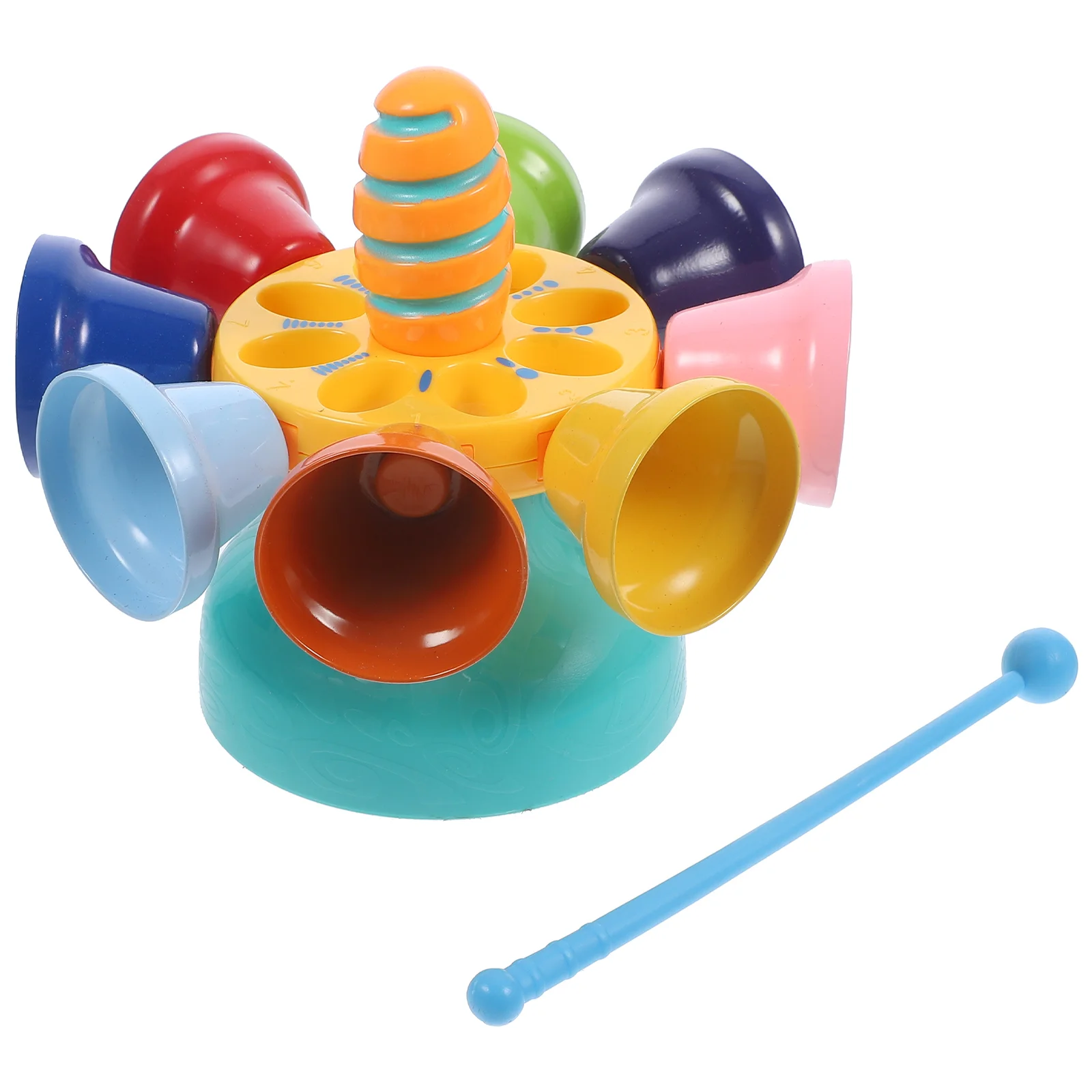 หมุนเครื่องดนตรีระฆังของเล่นดนตรีสําหรับเด็กวัยหัดเดิน 1-3 Baby Percussion Instruments The