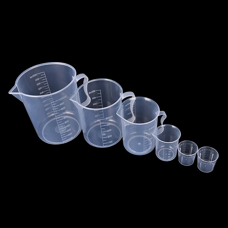 

1/2 Piece 20-1000ml Plastic Graduated Measuring Cup Liquid Container Epoxy Silicone Maker Transparent Blender Cup