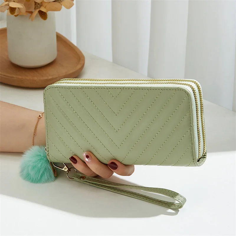 Womens Wristlet Wallet Leather Zipper Purse Credit Card Holder Clutch Wallet for Daily Office