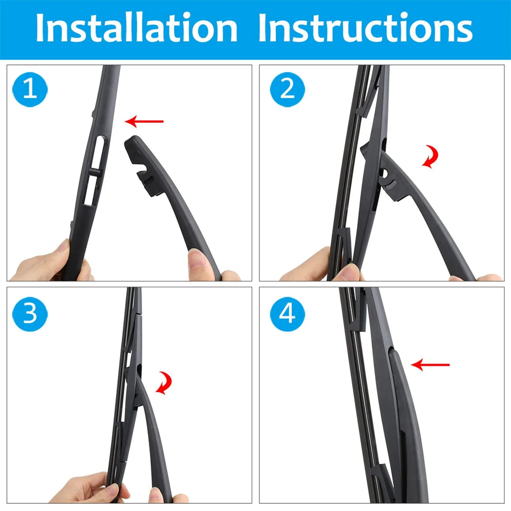 YGF-qRear Windshield Wiper Blade Arm Set for Honda Fit Jazz 2014-2019 Windshield Wiper Arm with Blade