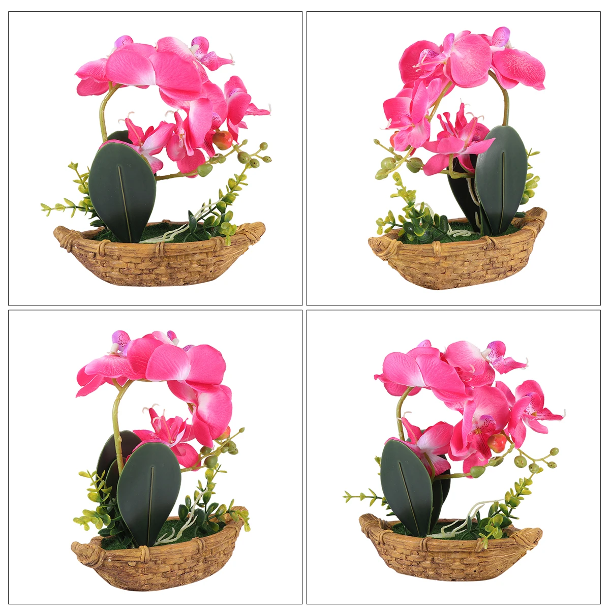 

Artificial chid Bonsai Fake Flowers Flowerpot Garden Simulated Plant nament LongTerm Use Lightweight Home Office Decor