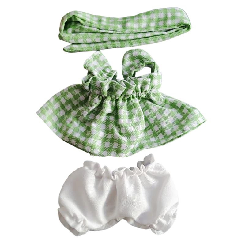 

17 см Labubu одежда наряд аксессуары для Кореи Kpop Exo Labubu Idol куклы повязка на голову клетчатая юбка костюм одежда поясная сумка