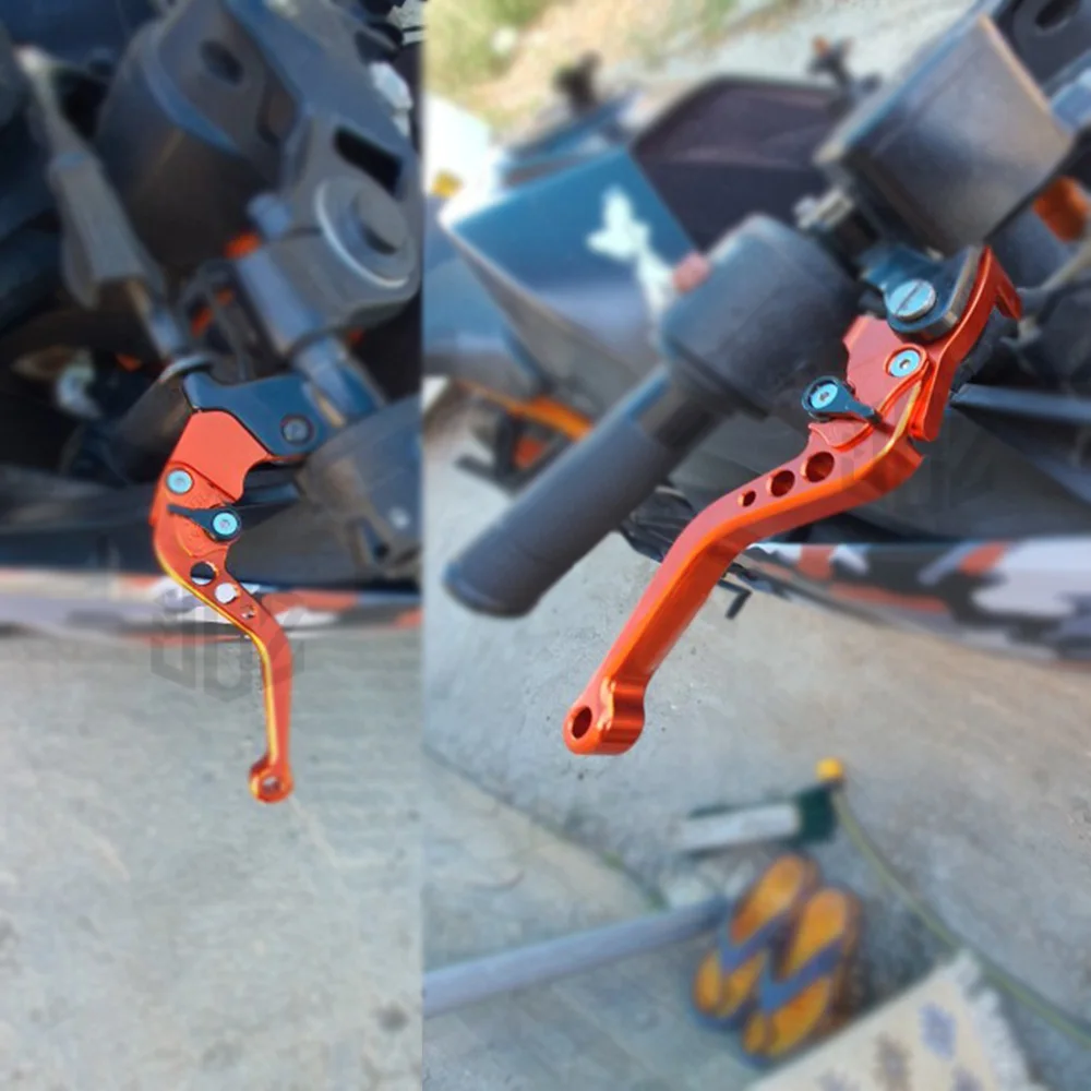 For KTM Duke 250 390 RC250 2013 - 2015 2016 RC200 2014 2015 Orange CNC Aluminum Motorcycle Short Adjustable Brakes Clutch Levers