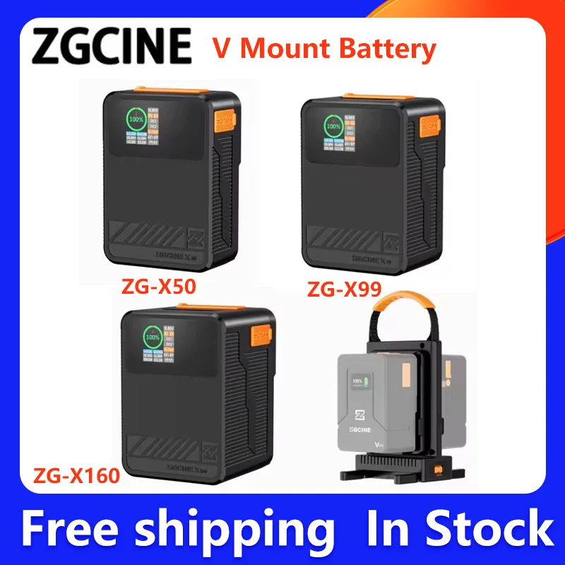 ZGCINE ZG-X50 ZG-X99 ZG-X160 14.8V 52Wh 99Wh 156Wh Display output power V Lock V Shape Battery PD Fast Charging For Camera DSLR