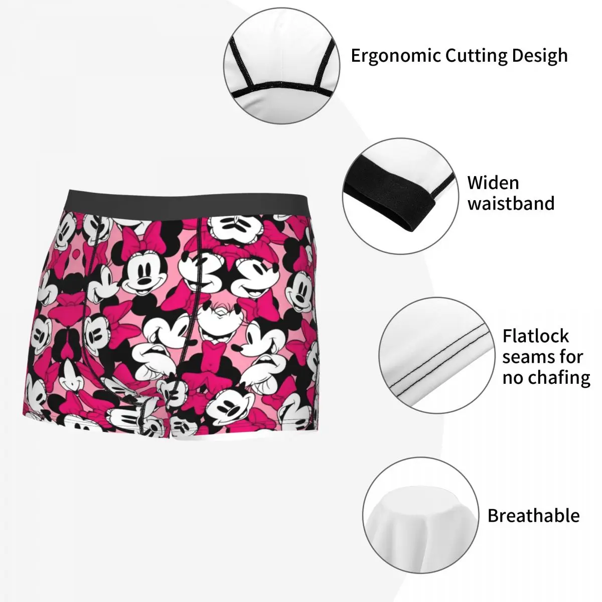Man Minnie Mouse Boxer Briefs Smooth Underwear Underpants