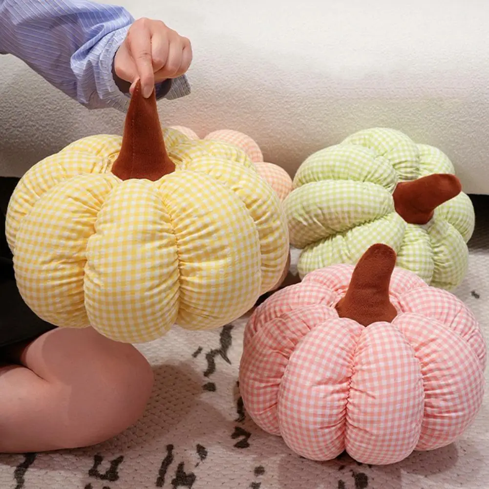 Set di cuscini di zucca autunnali accoglienti in peluche arancione per decorazioni di Halloween Cuscini di peluche per divano camera da letto Sherpa morbido per l'autunno