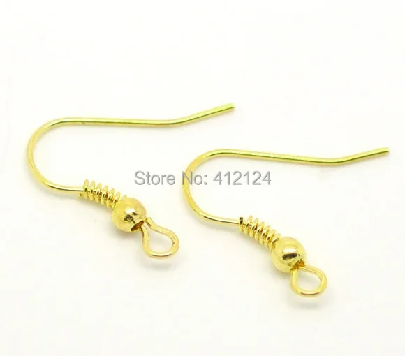 7500Pcs Wholesale Gold Plated Earring Wire Hooks Jewelry Charms Findings 21x18mm
