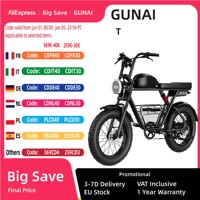 GUNAI-T 1000W Electric Bicycle 48V 21AH Battery Adults Electric Bike 20Inch Fat Tyre Mountain Motorcycle, City Commutee E-bike