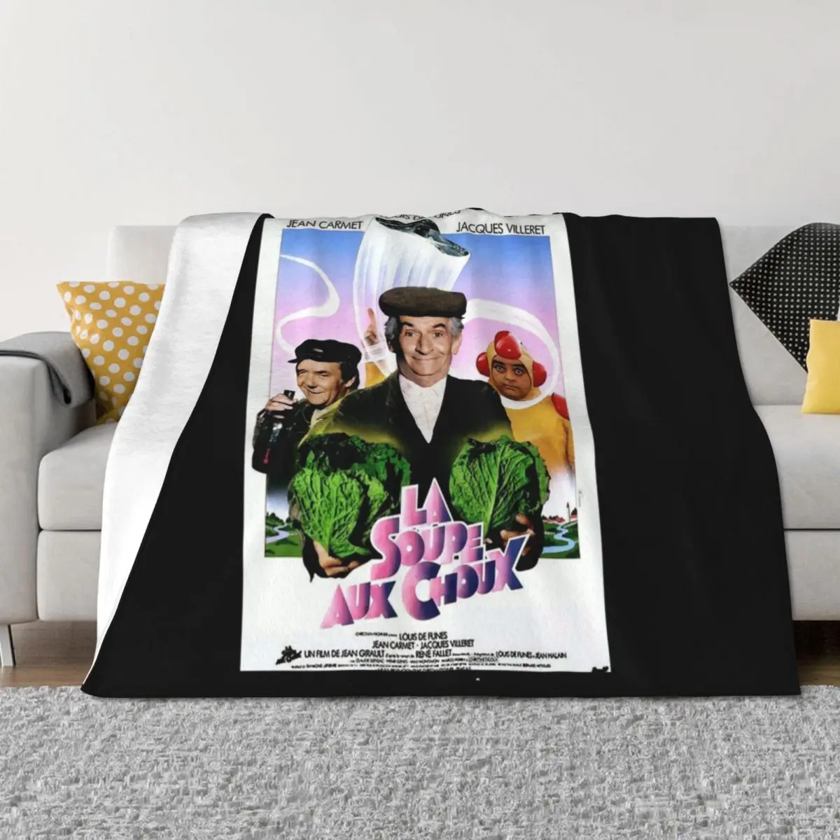 

Vintage Soupe Choux The Cabbage Soup 1981 Classic Louis De Funes Comedy Movie Poster Classic Throw Blanket