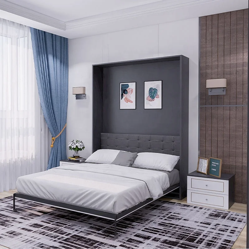 

Children's Bedroom Modern Hidden Bed Furniture Murphy Bed Structure Single Size Vertical Tilt