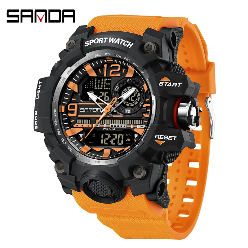 

SANDA Top Brand Luxury G Style Men's Sports Watches Military Quartz Watch Men LED Digital 50M Shockproof Waterproof Male Clock