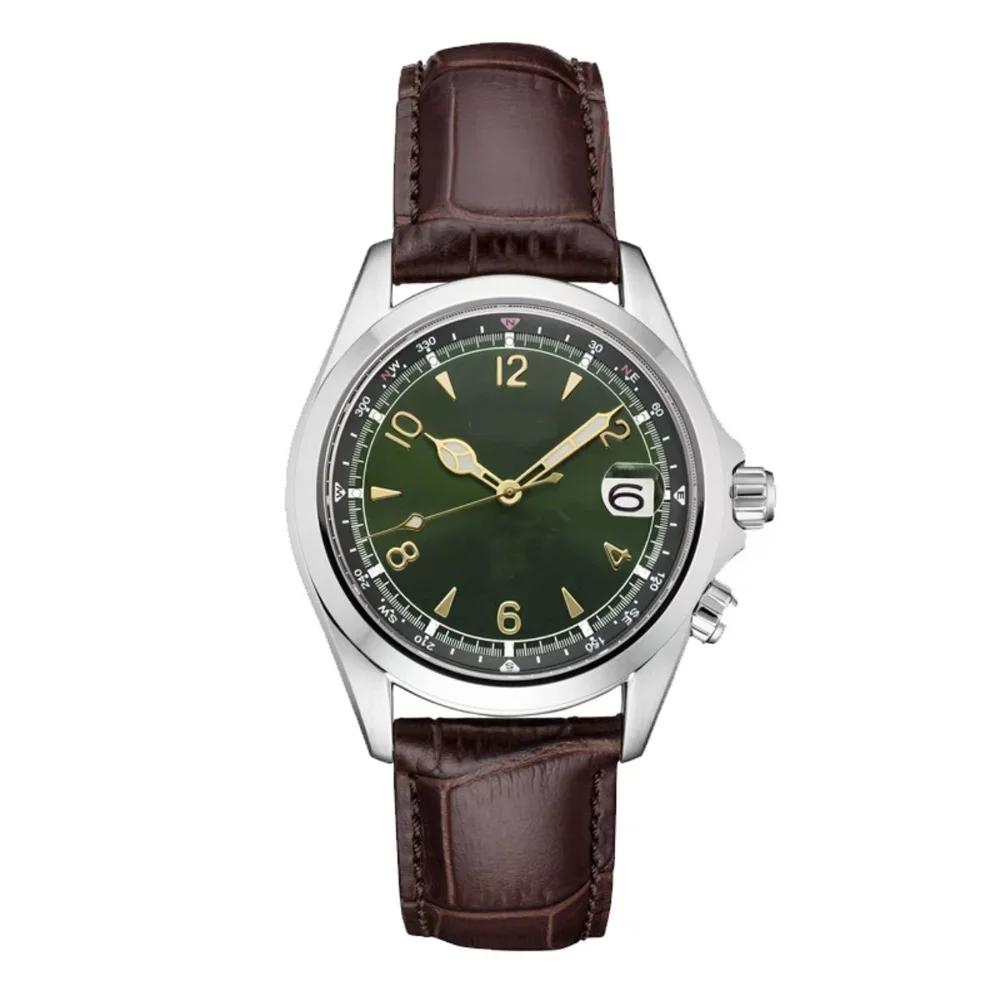 ​ Reloj cronógrafo de lujo para hombre, cristal de zafiro, resistente al agua hasta 100M, movimiento de cuarzo de acero inoxidable, indicador de fecha, 2025