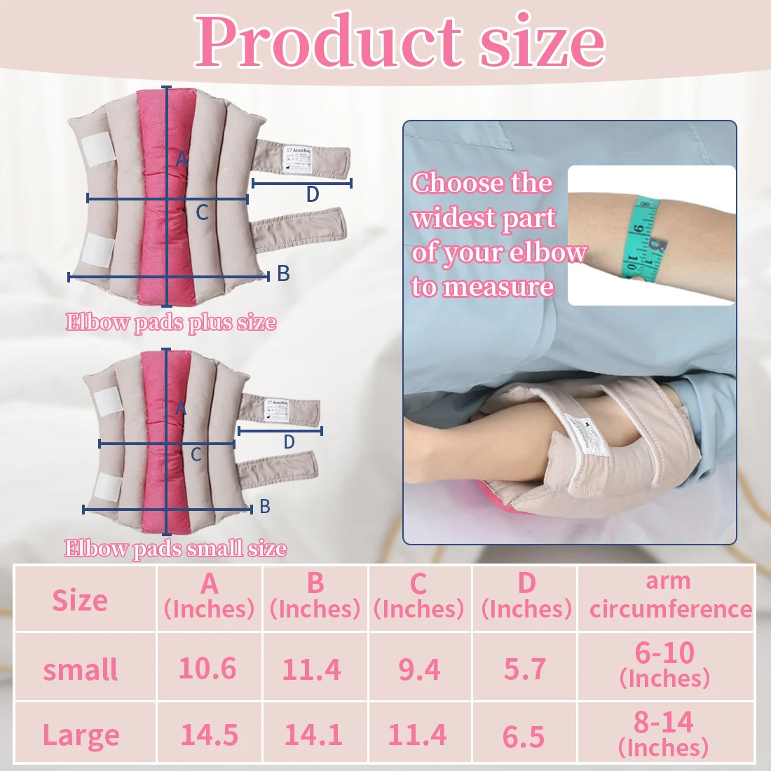 Ehucon Elbow Pressure Relief Cushion, Soft Fibre Washable Reusable Protector Pad for Bedridden Elderly Patients,