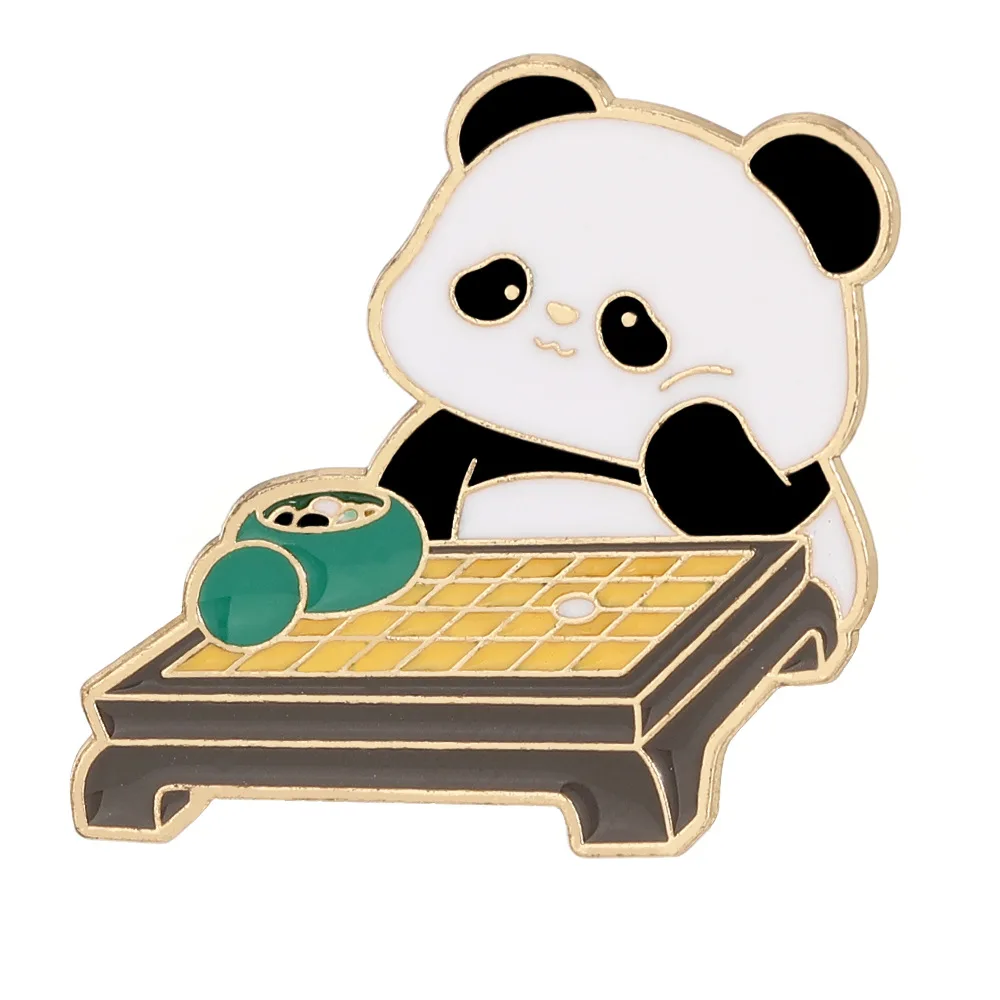 Creative Cartoon Pandas Series Pins Butterfly Buckle Alloy Badge Clothing Accessories Bags Decoration Crafts Gifts