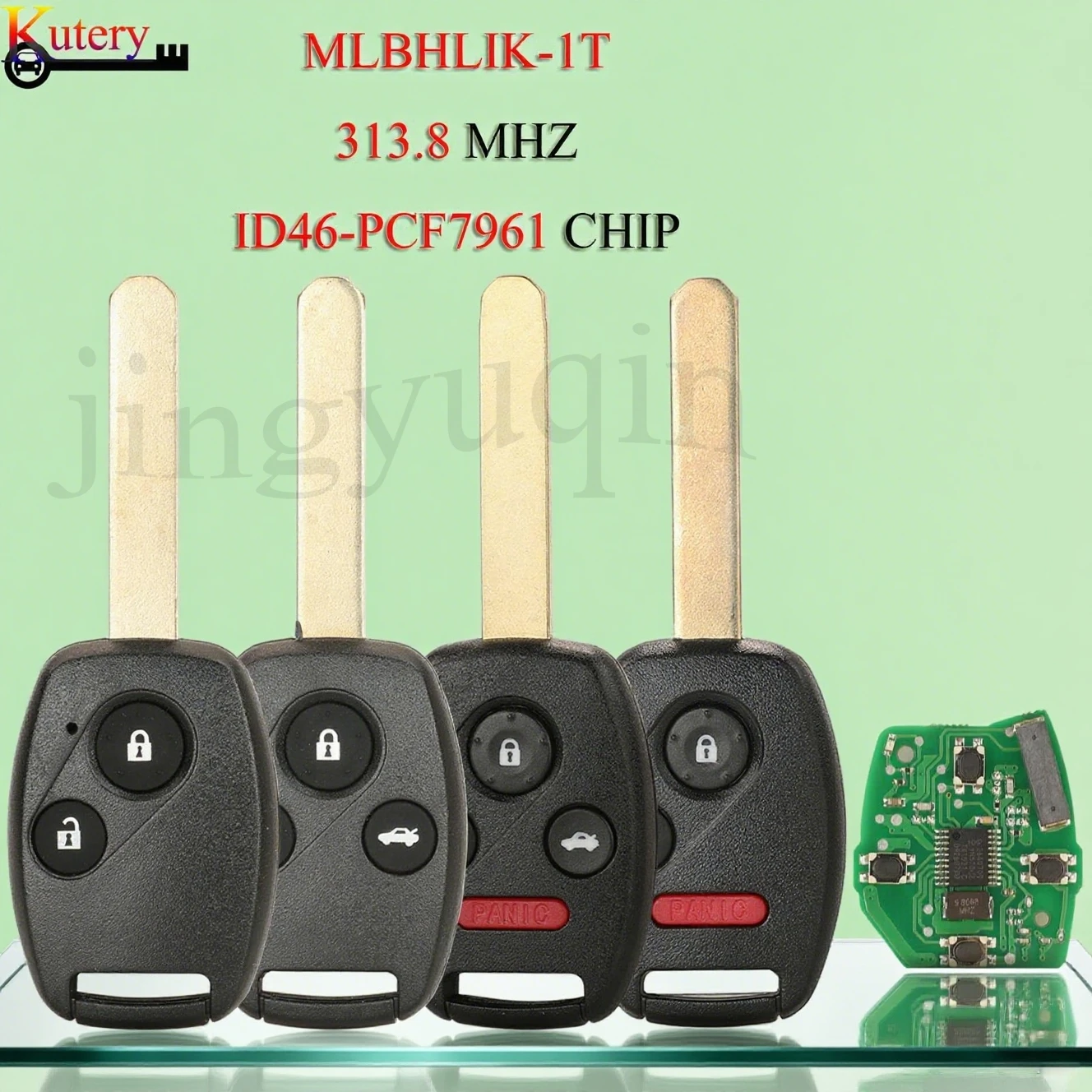 

Jingyuqin 2/3/4 кнопки ID46 PCF7961 чип 313,8 МГц удаленный смарт-ключ автомобиля для Honda Accord Acura CRV City FCCID: MLBHLIK-1T