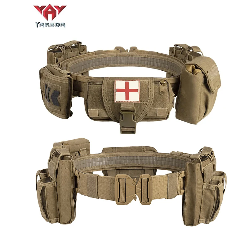 

Тактический камуфляжный ремень Yakeda Gear для охоты, правоохранительных органов, службы безопасности, регулирования дорожного движения, для пневматического оружия и снаряжения для страйкбола.