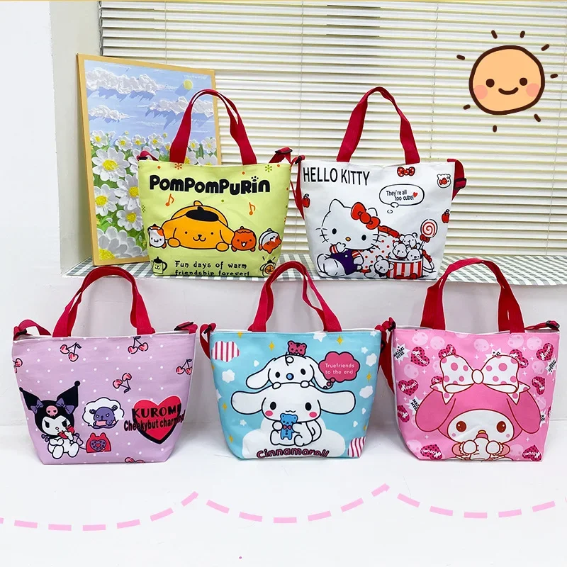 

Women's Bag Hello Kitty Kuromi Cartoon Fashion Simple Large Capacity Multi-Color Choice Shoulder Carry Portable Canvas Bag Durab