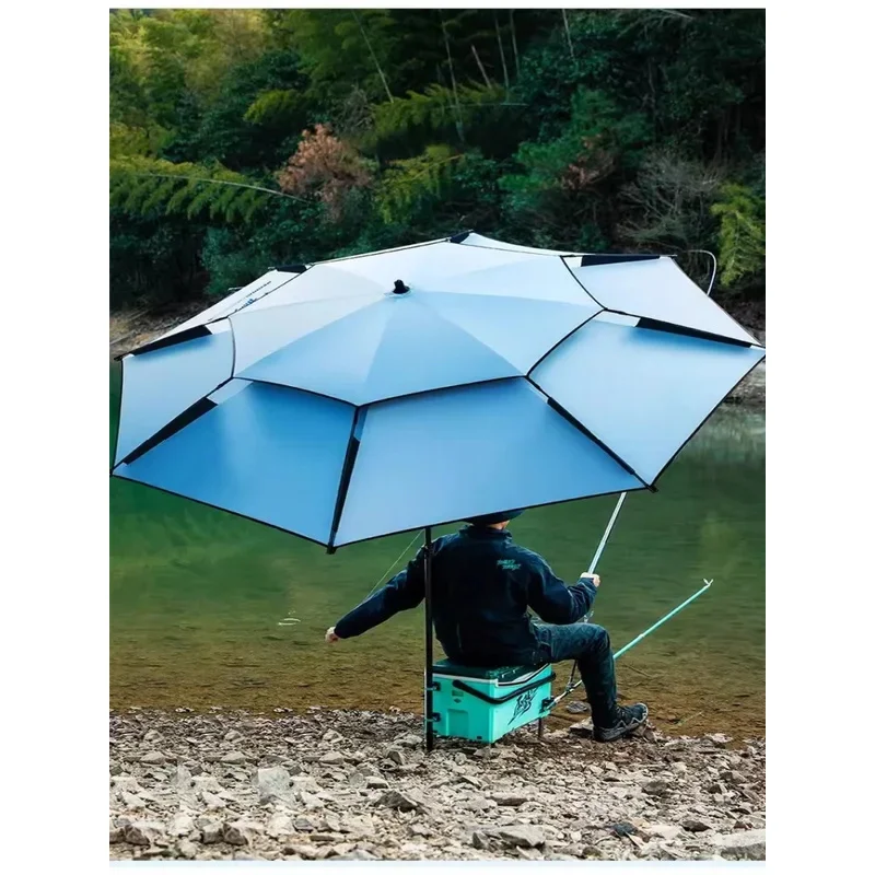 Parasol Fishing Special umbrella double layer thicken black rubber Adjustable Sun umbrella windproof Anti-UV Fishing Accessories