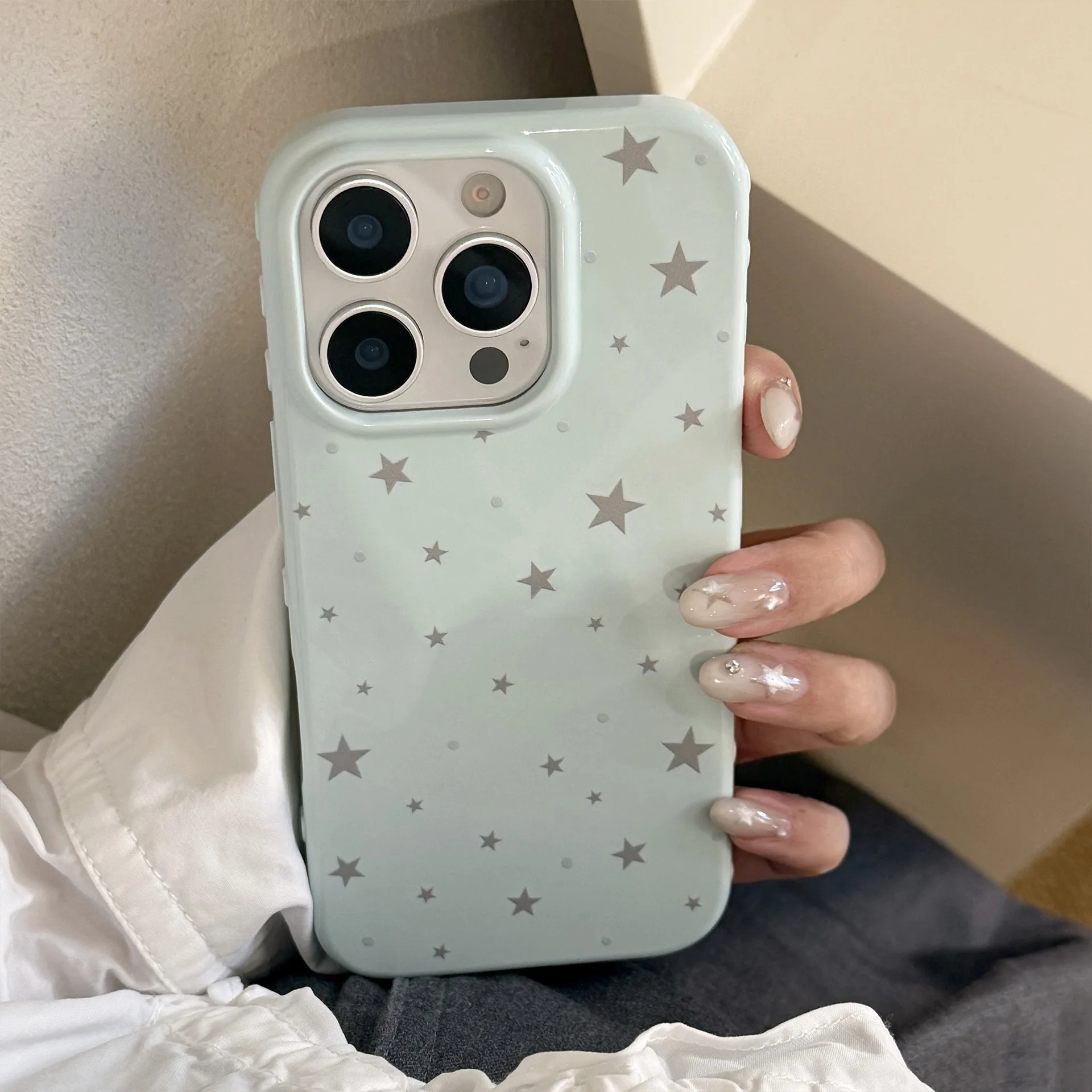 

Корпус с синими звездами для iphone 15, 16, 17 pro max 13 14 pro max, ins, блестящая задняя крышка, защитный чехол для телефона, Conque Capa