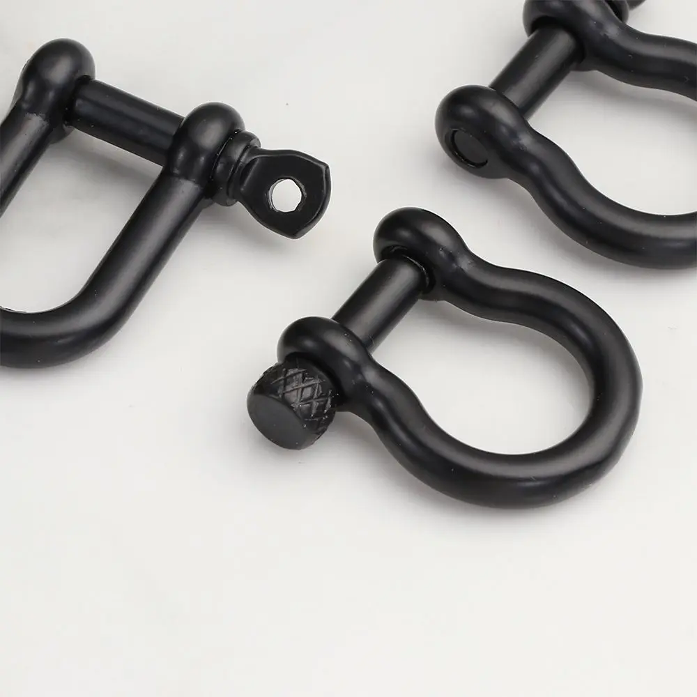 4 Styles Shackle Fob Bracelet Buckle Keychain Hook Key Ring Solid Carabiner D Bow Staples