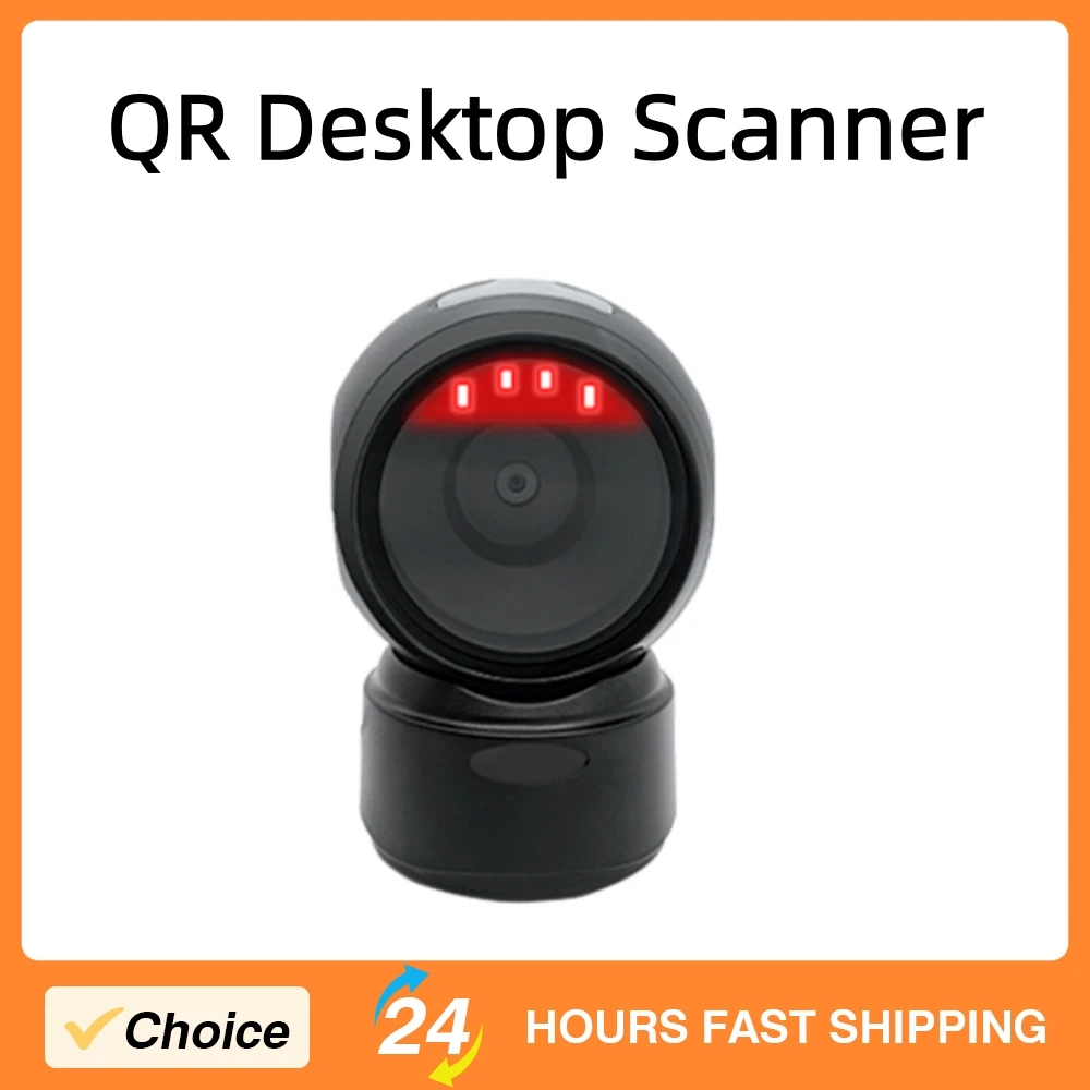 

2D Bar Code Reader USB Wired Desktop Barcode Scanner Omnidirectional Automatic Sensing 1D/2D Bar Codes Reader QR Desktop Scanner