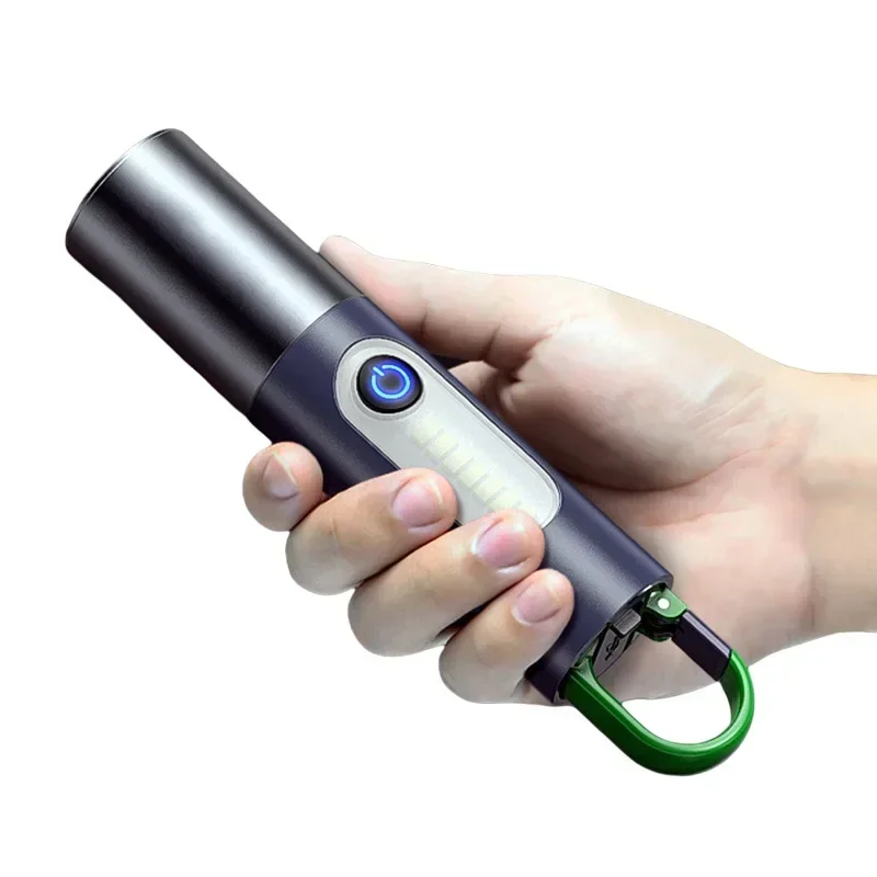 

Сильный свет, светодиодный фонарик с зумом P50/белый лазерный фонарь, USB перезаряжаемый фонарь, уличный портативный светильник для кемпинга с крючком