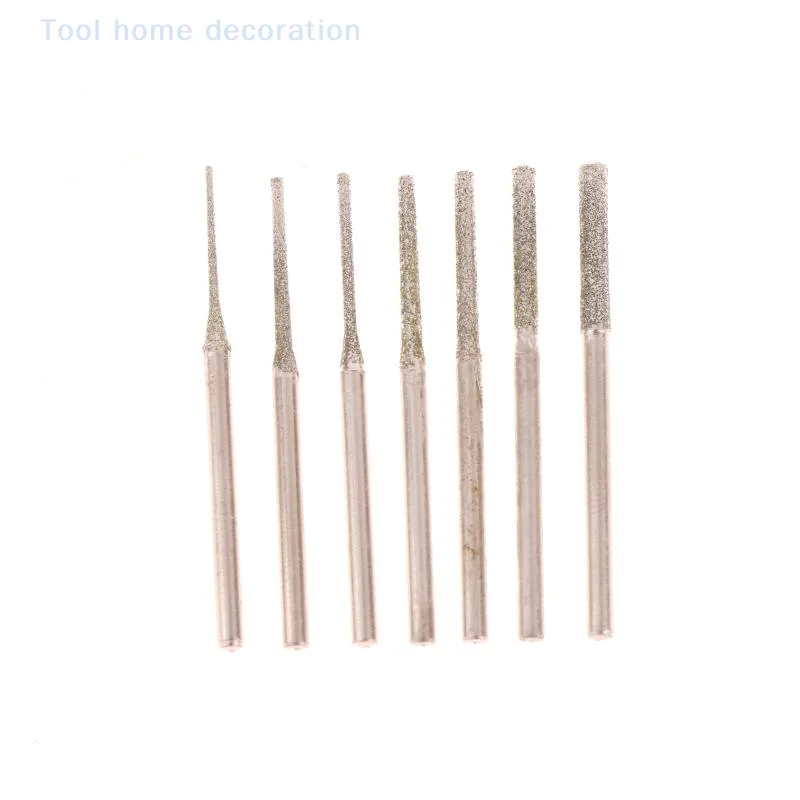 2.35mm Shank 10 Pack Diamond Coated 0.8-2.5mm เจาะ Bits Kit สําหรับขัดหยกและสิ่งประดิษฐ์แก้ว